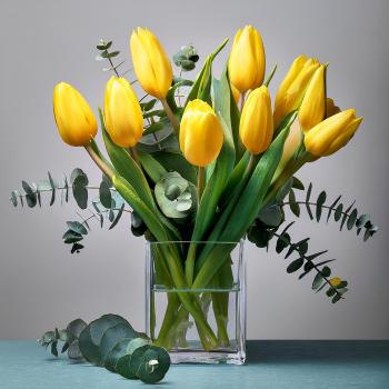 Blumenbox - einfache Tulpen, mittel
